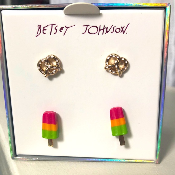 Betsey Johnson Jewelry - NIB Betsey Johnson Popsicle & Pretzels earrings